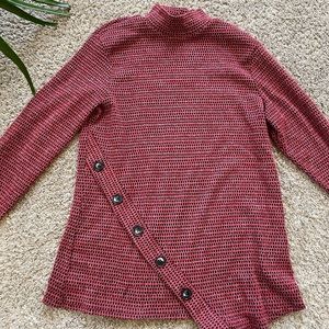 Women’s Asymmetrical Button Up Turtle Neck Sweater